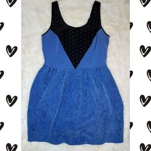 Black and blue skater dress attention 12 nwot
